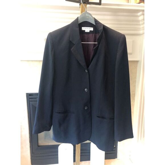 Chaus Women’s Black Elegant 2 Piece Suit Blazer and Pants Size Petite 14 - Picture 2 of 13